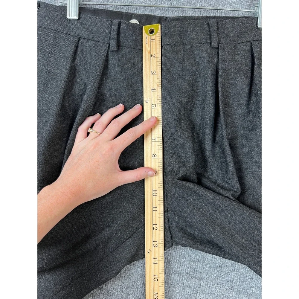 Polo Ralph Lauren Dress Pants 33x32 Mens Charcoal Gray Pleated Cuffed Wool